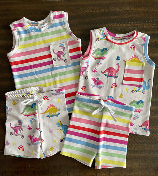 Skating Dinos Two-Piece Set