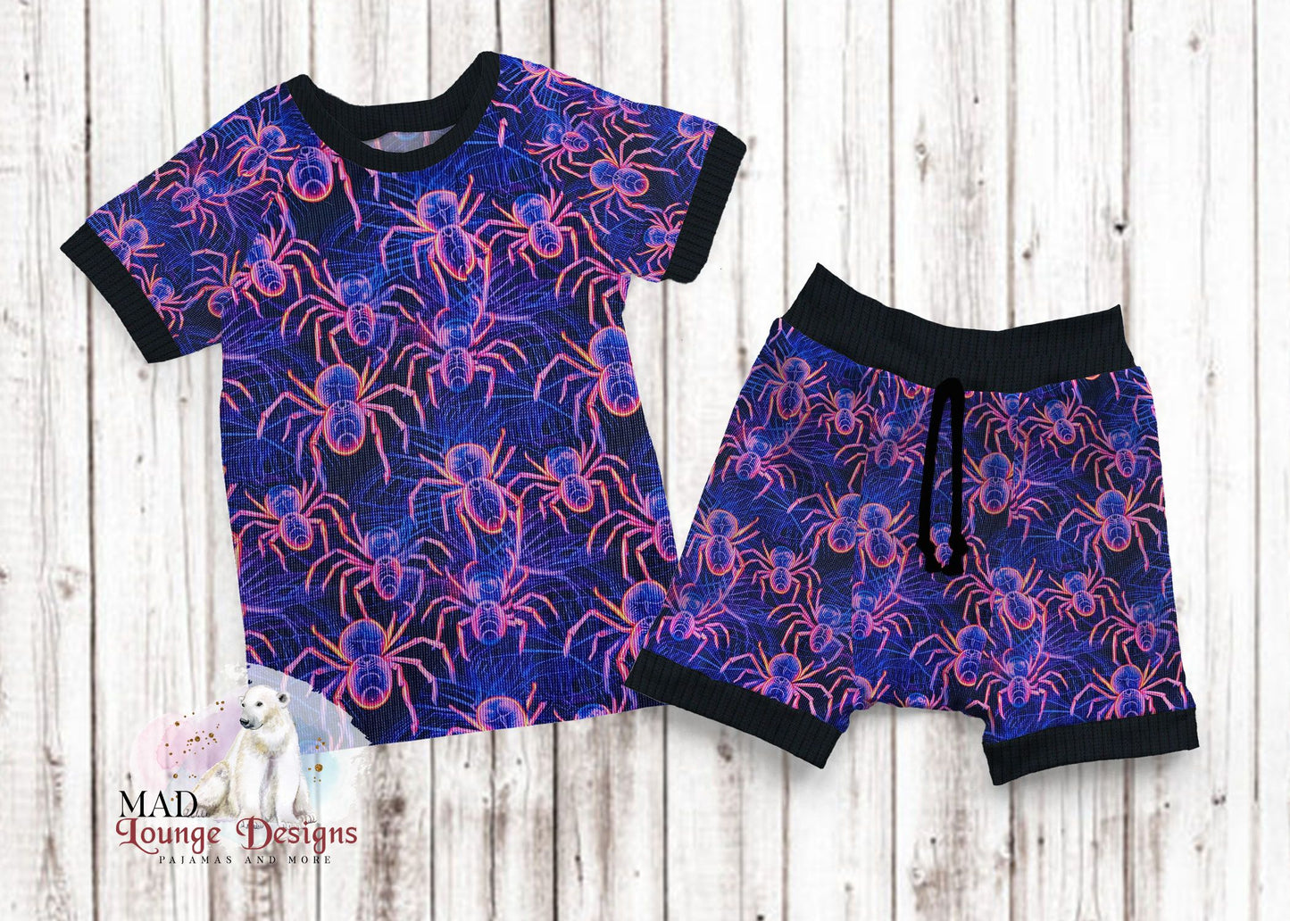 Neon Spiders PJs